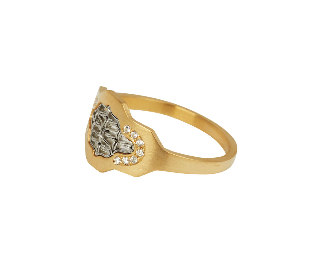 Nikolle Radi Small Tune Ring with Pavé Diamonds - Side View