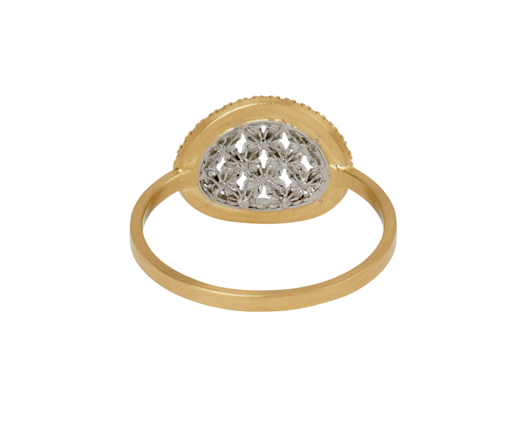 Nikolle Radi Small Oval Damask Ring - back