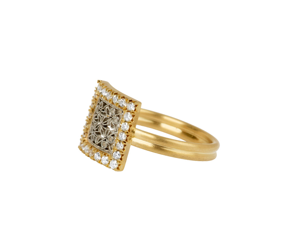 Nikolle Radi Small Pave Diamond RingSide