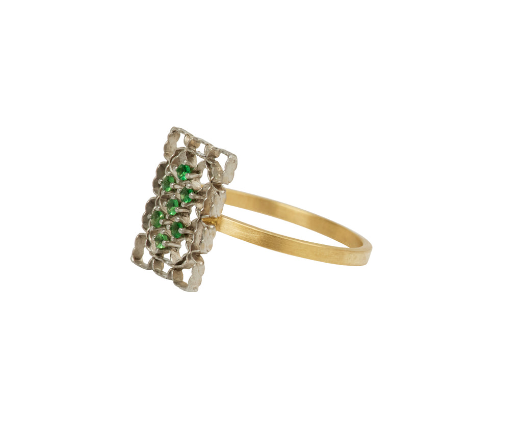 Nikolle Radi Airy Lace Tsavorite Garnet Ring Side