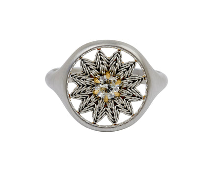 Round Diamond Flower Seal Ring - TWISTonline 