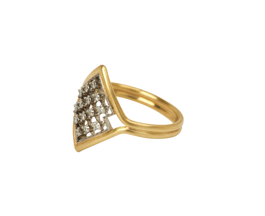 Nikolle Radi Micro Prong Diamond Ring - Side View