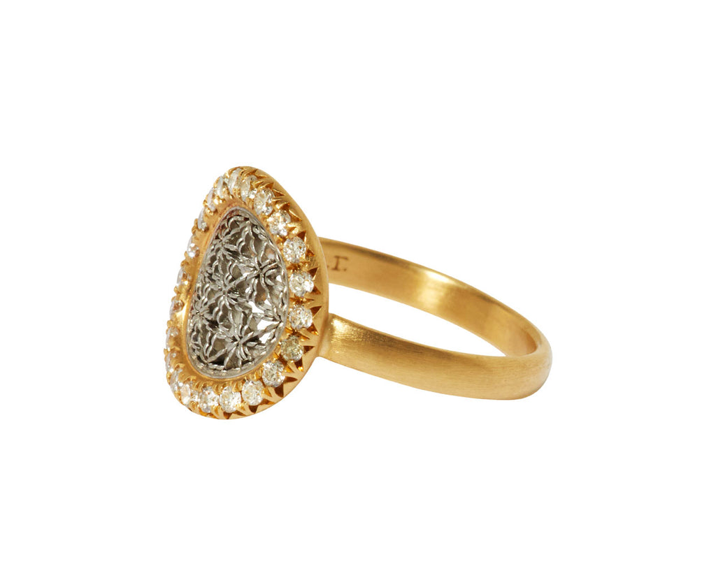 Nikolle Radi Gold and Platinum Diamond Ring - side