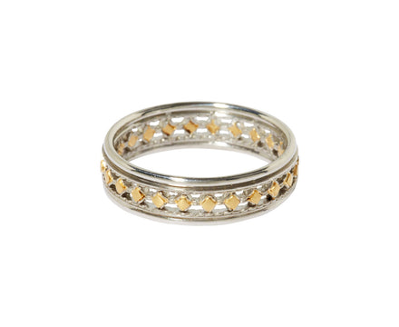 Nikolle Radi Platinum and Gold Square Insert Band
