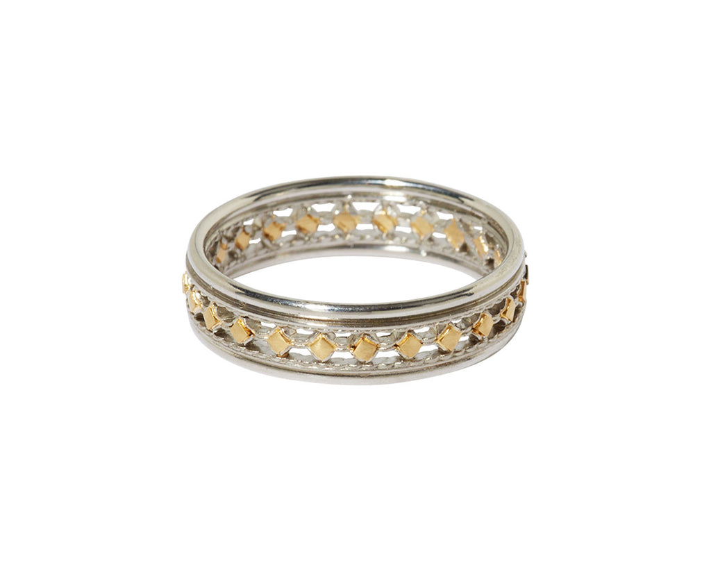 Nikolle Radi Platinum and Gold Square Insert Band