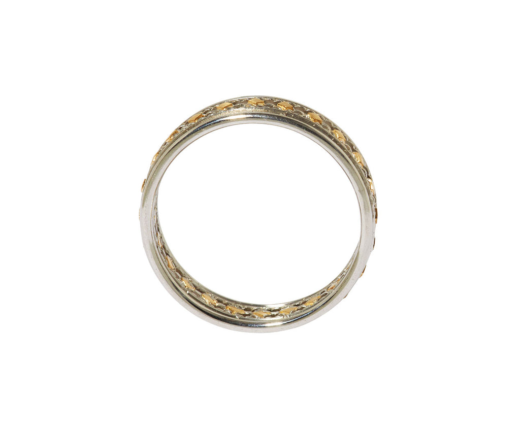 Nikolle Radi Platinum and Gold Square Insert Band - top down