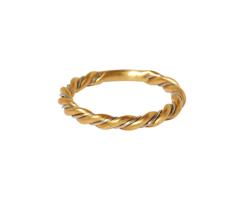 Nikolle Radi Twisted Gold and Platinum Band Ring