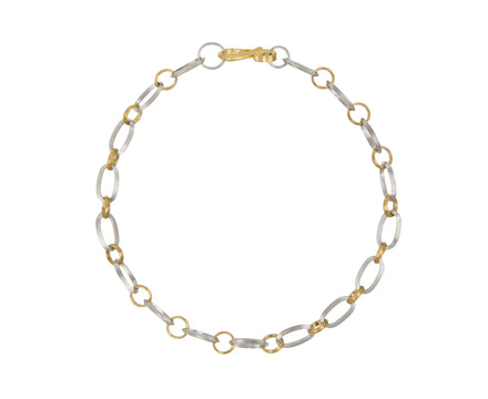 Platinum and Gold Link Bracelet