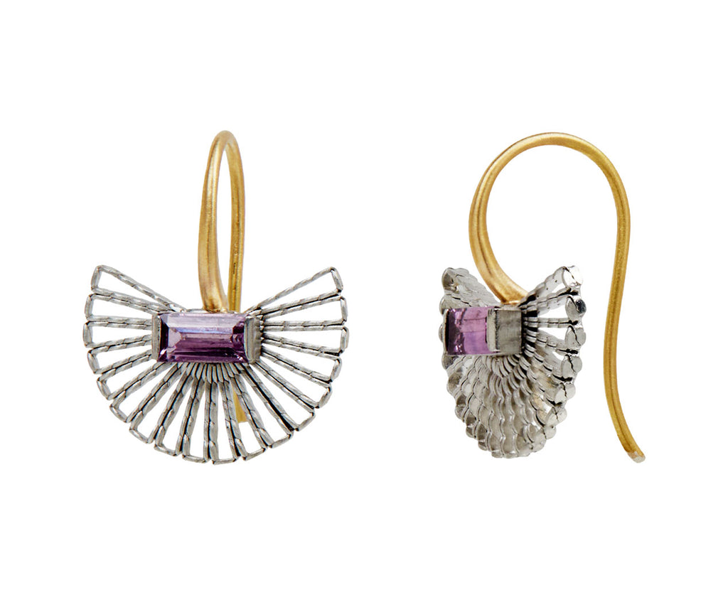Lilac Sapphire Small Fan Earrings
