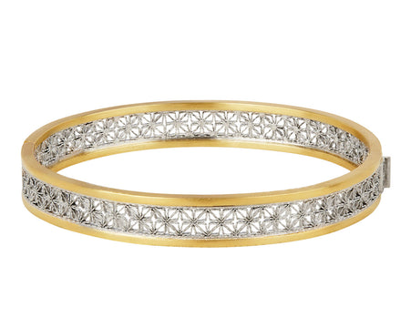 Platinum and Gold Cuff Bracelet
