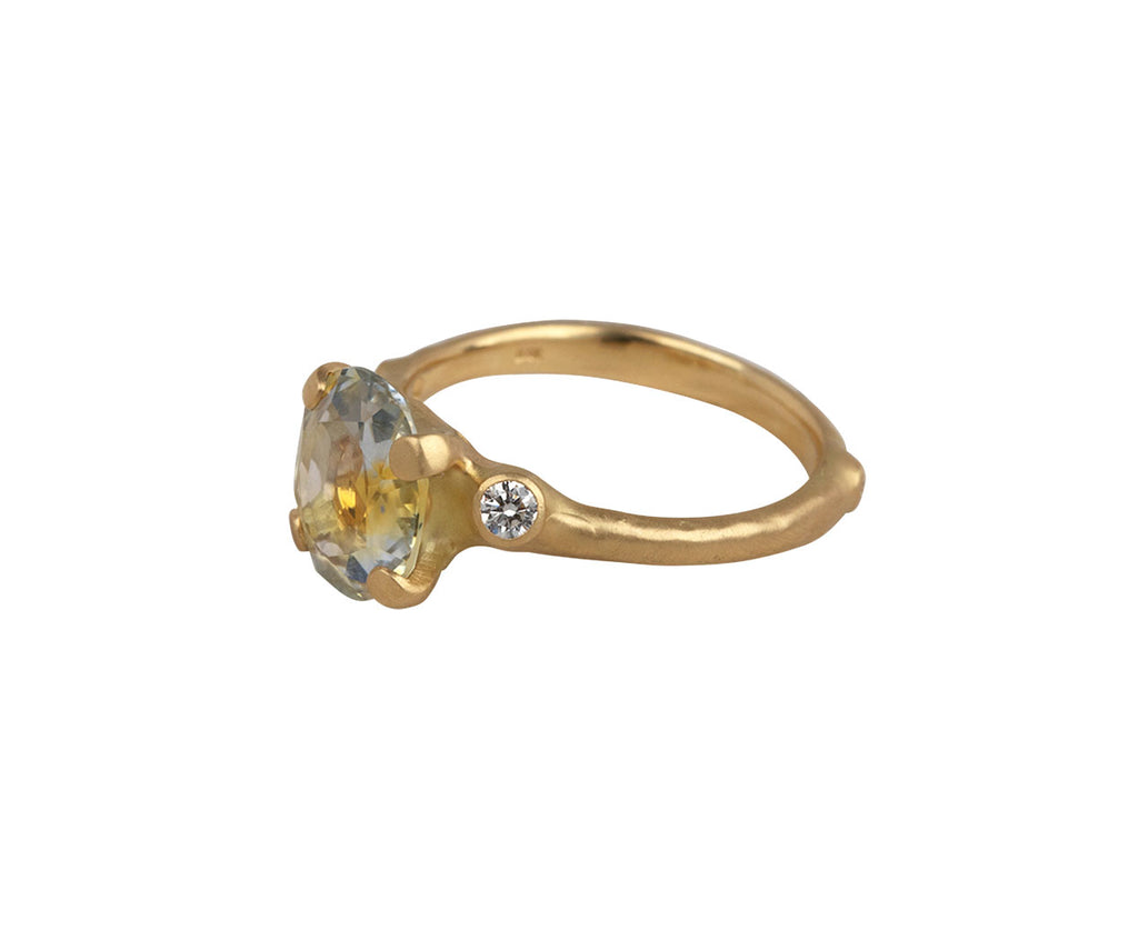 Oval Montana Sapphire and Diamond Cluster Ring