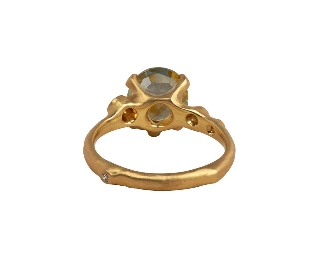 Oval Montana Sapphire and Diamond Cluster Ring