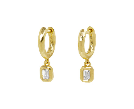 Octavia Elizabeth Emerald Cut Diamond Hidden Gem Earrings