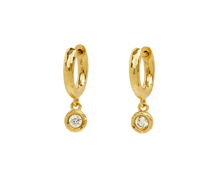 Small Round Diamond Hidden Gems Hoop Earrings