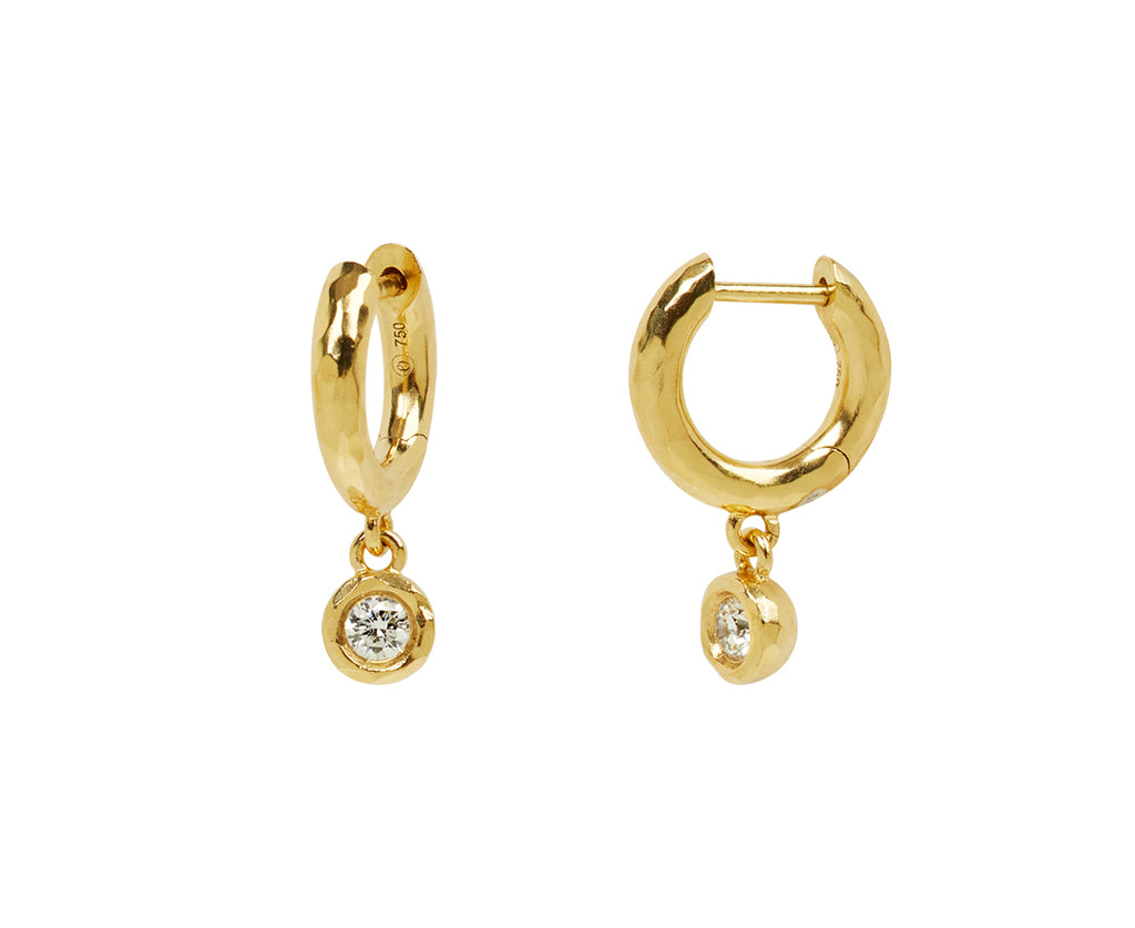 Small Round Diamond Hidden Gems Hoop Earrings