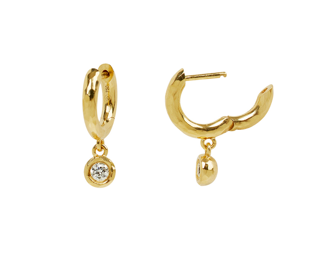 Small Round Diamond Hidden Gems Hoop Earrings