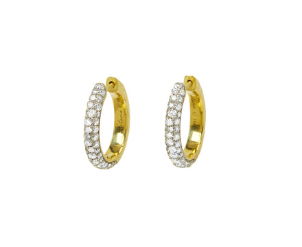 Octavia Elizabeth Cobblestone Diamond Hoop Earrings