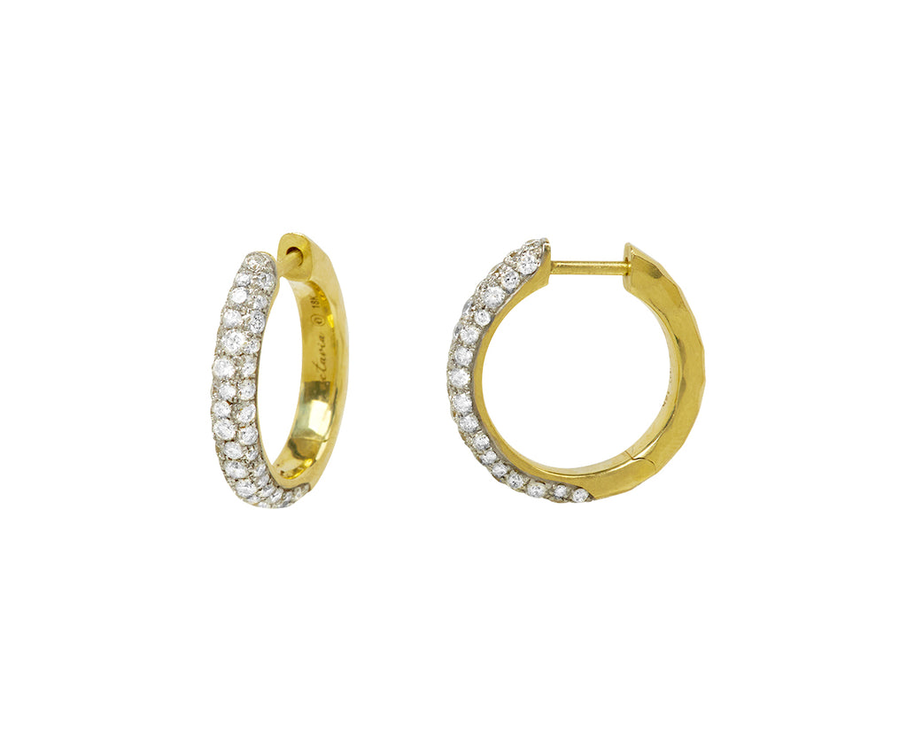 Octavia Elizabeth Cobblestone Diamond Hoop Earrings Side