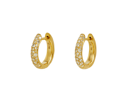 Petite Diamond Cobblestone Hoop Earrings