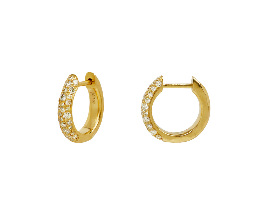 Petite Diamond Cobblestone Hoop Earrings