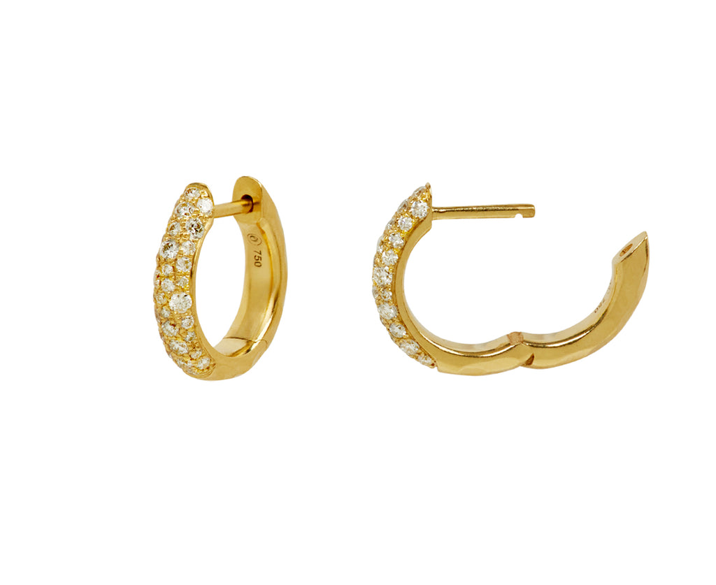 Petite Diamond Cobblestone Hoop Earrings