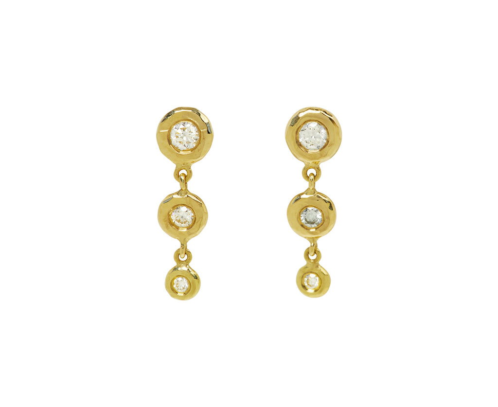Octavia Elizabeth Tiered Three Diamond Nesting Gem Drop Earrings