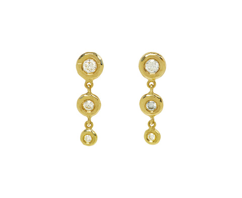 Octavia Elizabeth Tiered Three Diamond Nesting Gem Drop Earrings