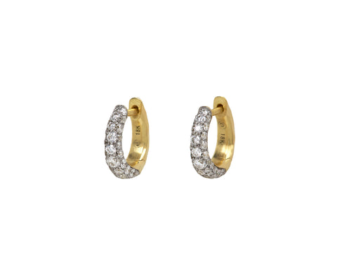 Micro Diamond Cobblestone Huggie Hoop Earrings