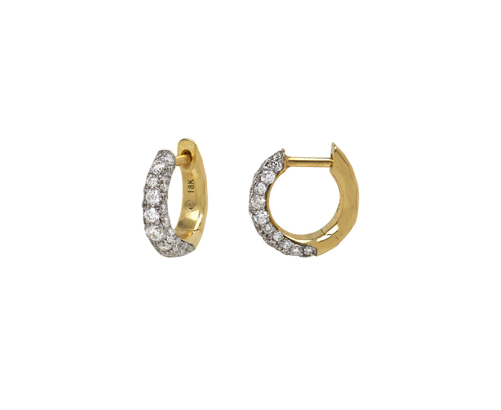 Micro Diamond Cobblestone Huggie Hoop Earrings