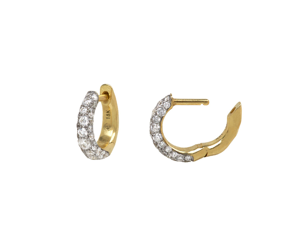 Micro Diamond Cobblestone Huggie Hoop Earrings