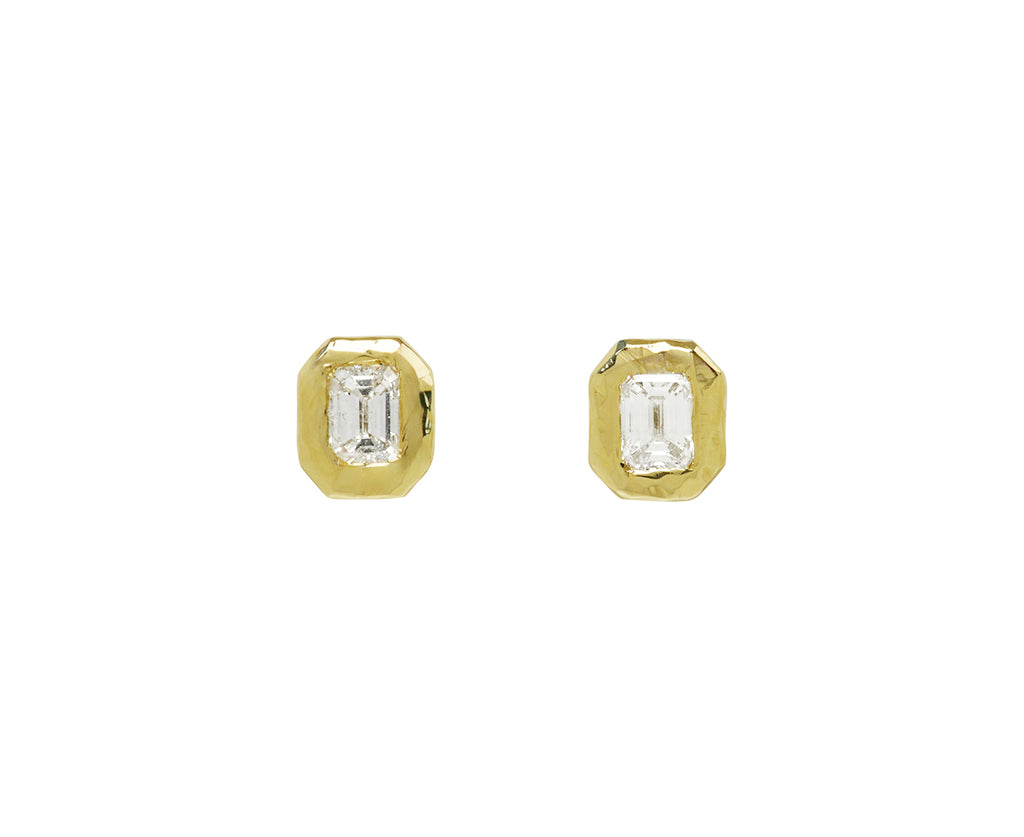 Octavia Elizabeth Emerald Cut Diamond Nesting Gem Stud Earrings