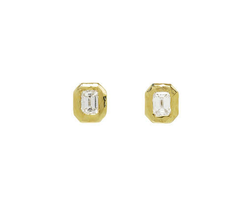 Octavia Elizabeth Emerald Cut Diamond Nesting Gem Stud Earrings