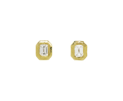 Octavia Elizabeth Emerald Cut Diamond Nesting Gem Stud Earrings