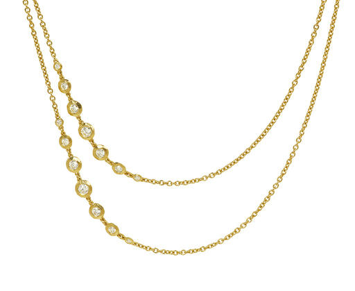 Three Stop Nesting Gem Necklace