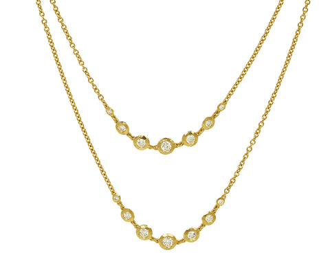 Three Stop Nesting Gem Necklace