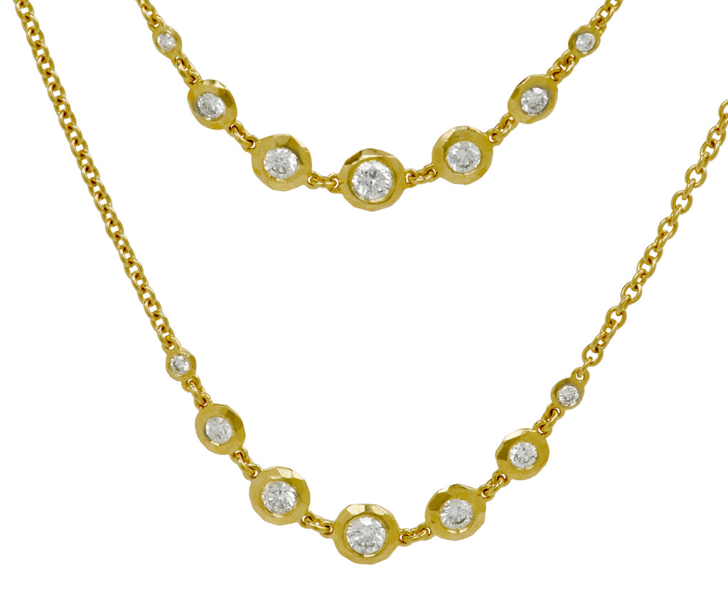 Three Stop Nesting Gem Necklace