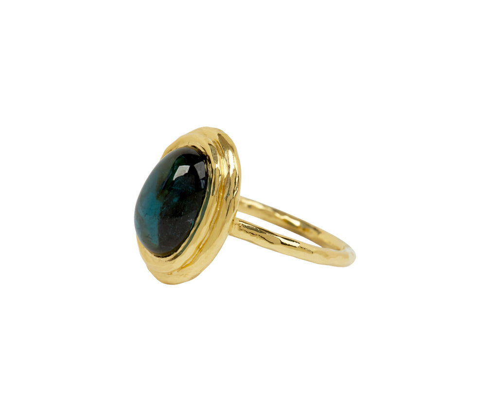 Octavia Elizabeth Allia Blue Tourmaline Ring Side View