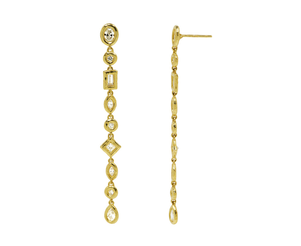Octavia Elizabeth Mix and Match Diamond Nesting Drop Earrings Side
