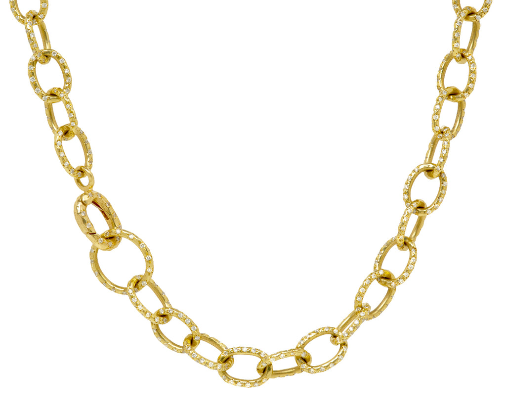 Octavia Elizabeth Imogen Diamond Link Necklace Close Up Back