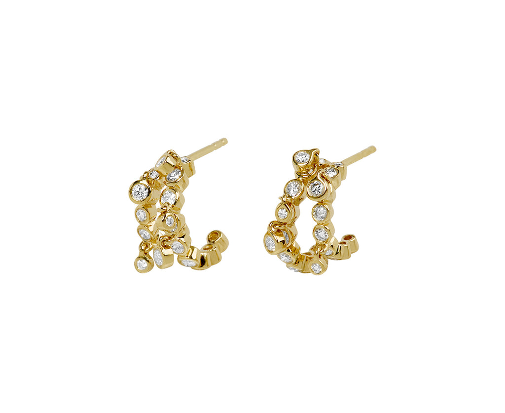 ONDYN Small Double Diamond Confetti Hoop Earrings