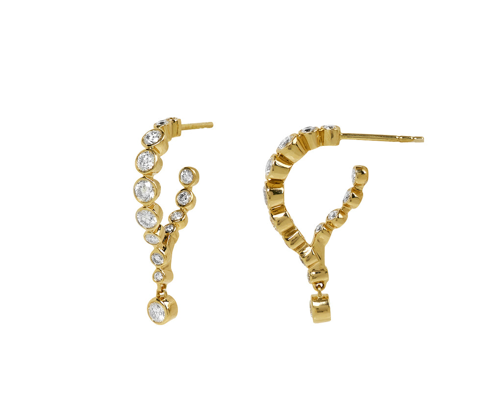ONDYN Diamond Isola Single Drop Point Earrings Side