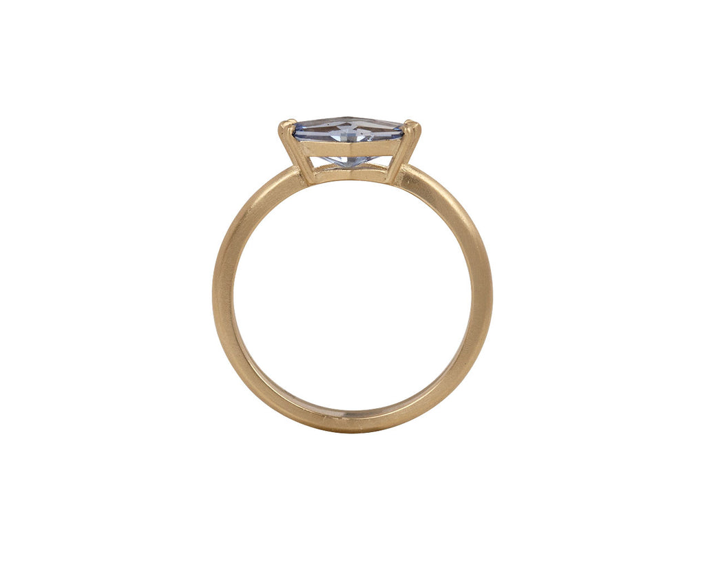 Rebecca Overmann Elongated Light Blue Sapphire Ring Top