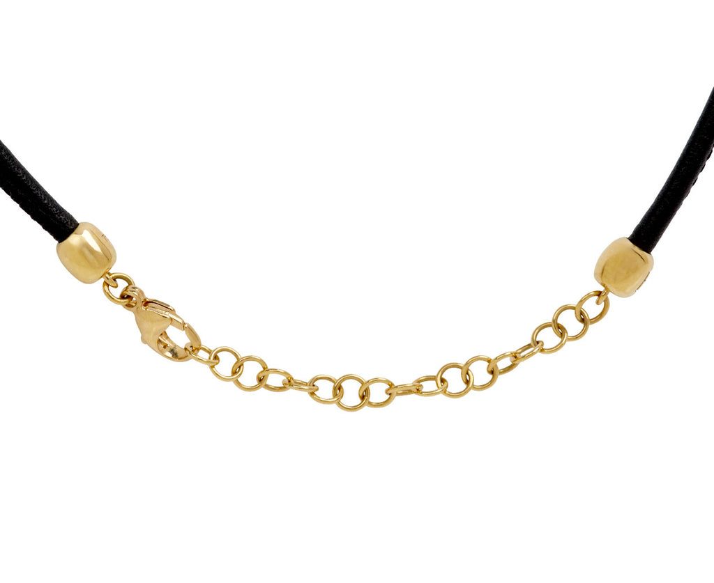 Diamond Clio Bead Leather Cord Necklace