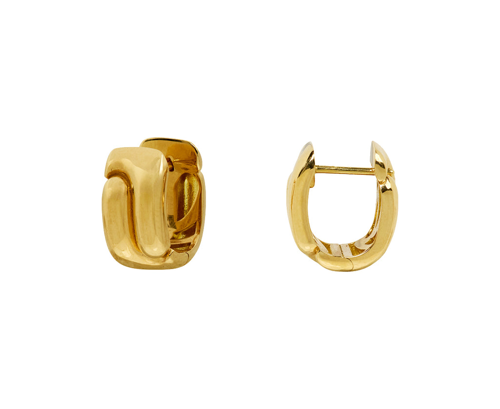 Oval Holos Huggie Hoop Earrings