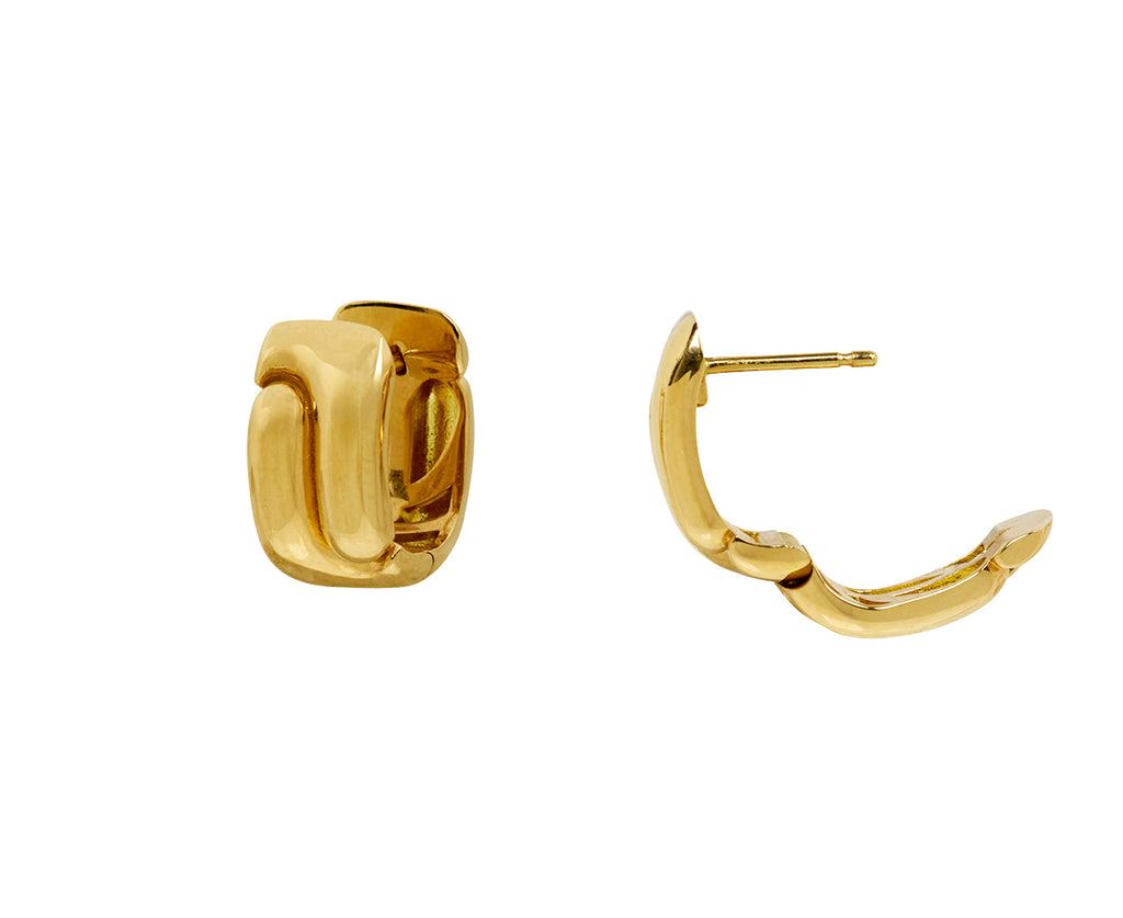 Oval Holos Huggie Hoop Earrings