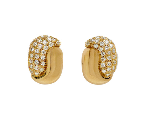 Pamela Zamore Small Diamond Holos Hug Stud Earrings