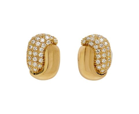 Pamela Zamore Small Diamond Holos Hug Stud Earrings