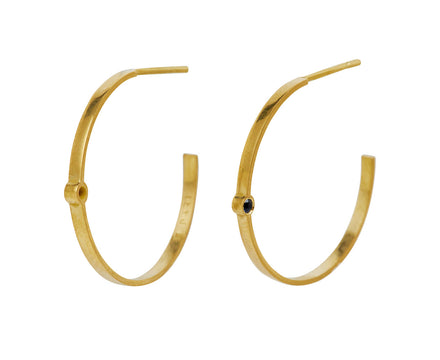Small Blue Sapphire Cassini Hoop Earrings