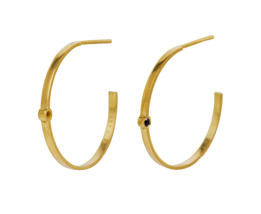 Small Blue Sapphire Cassini Hoop Earrings
