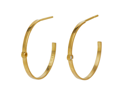 Small Diamond Cassini Hoop Earrings